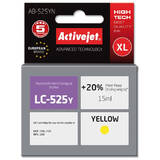 ACTIVEJET COMPATIBIL AB-525YN for Brother printer; Brother LC525Y replacement; Supreme; 15 ml; yellow