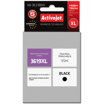 Cartus Imprimanta ACTIVEJET COMPATIBIL AB-3619BNX for Brother printer; Brother LC3619Bk replacement; Supreme; 65 ml; black