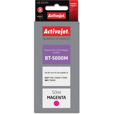 Cartus Imprimanta ACTIVEJET COMPATIBIL AB-5000M for Brother printer; Brother BT-5000M replacement; Supreme; 50 ml; magenta