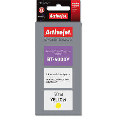 Cartus Imprimanta ACTIVEJET COMPATIBIL AB-5000Y for Brother printer; Brother BT-5000Y replacement; Supreme; 50 ml; yellow