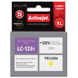 ACTIVEJET COMPATIBIL AB-123YN for Brother printer; Brother LC123Y/LC121Y replacement; Supreme; 10 ml; yellow