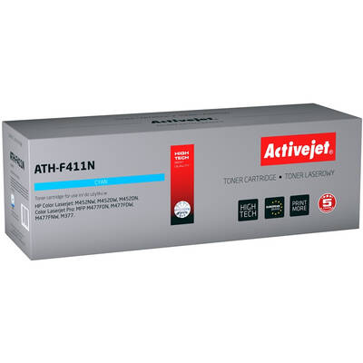 Toner imprimanta ACTIVEJET COMPATIBIL ATH-F411N for HP printer; HP 410A CF411A replacement; Supreme; 2300 pages; cyan