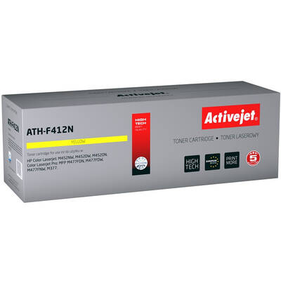 Toner imprimanta ACTIVEJET COMPATIBIL ATH-F412N for HP printer; HP 410A CF412A replacement; Supreme; 2300 pages; yellow