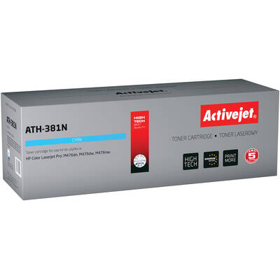 Toner imprimanta ACTIVEJET COMPATIBIL ATH-381N for HP printer; HP CF381A replacement; Supreme; 2700 pages; cyan