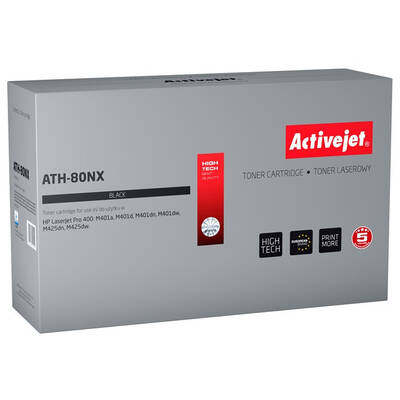 Toner imprimanta ACTIVEJET COMPATIBIL ATH-80NX for HP printer; HP 80X CF280X replacement; Supreme; 6900 pages; black