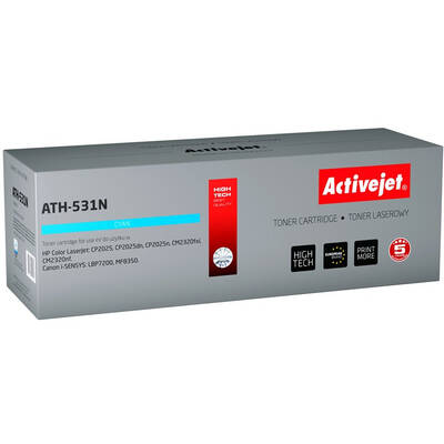 Toner imprimanta ACTIVEJET COMPATIBIL ATH-531N for HP printer; HP 304A CC531A, Canon CRG-718C replacement; Supreme; 3200 pages; cyan