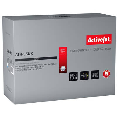 Toner imprimanta ACTIVEJET COMPATIBIL ATH-55NX for HP printer; HP 55X CE255X, Canon CRG-724H replacement; Supreme; 12500 pages; black