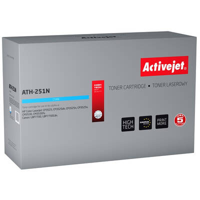 Toner imprimanta ACTIVEJET COMPATIBIL ATH-251N for HP printer; HP 504A CE251A, Canon CRG-723C replacement; Supreme; 7000 pages; cyan