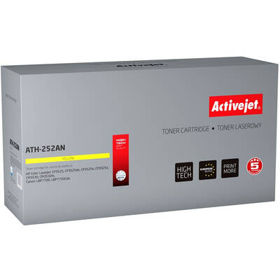 Toner imprimanta ACTIVEJET COMPATIBIL ATH-252AN for HP printer; HP 504A CE252A, Canon CRG-723Y replacement; Premium; 7000 pages; yellow