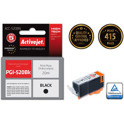 Cartus Imprimanta ACTIVEJET COMPATIBIL ACC-520BN for Canon printer; Canon PGI-520Bk replacement; Supreme; 20 ml; black