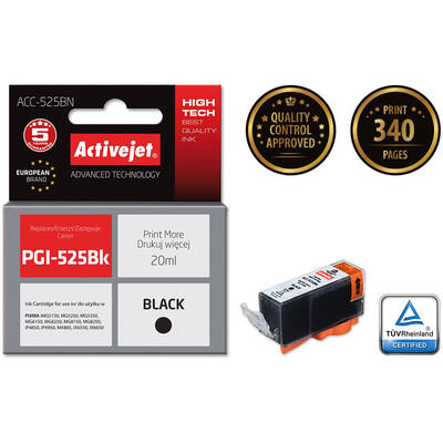 Cartus Imprimanta ACTIVEJET COMPATIBIL ACC-525BN for Canon printer; Canon PGI-525Bk replacement; Supreme; 20 ml; black