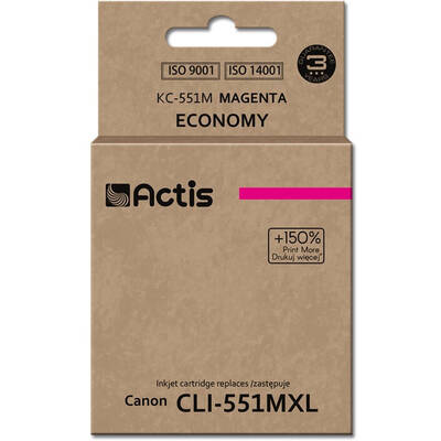 Cartus Imprimanta ACTIS COMPATIBIL KC-551M for Canon printer; Canon CLI-551M replacement; Standard; 12 ml; magenta (with chip)