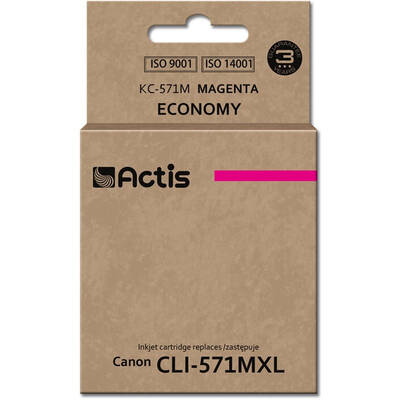 Cartus Imprimanta ACTIS COMPATIBIL KC-571M for Canon printer; Canon CLI-571M replacement; Standard; 12 ml; magenta