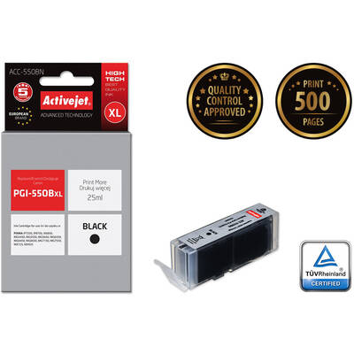 Cartus Imprimanta ACTIVEJET COMPATIBIL ACC-550BN for Canon printer; Canon PGI-550Bk replacement; Supreme; 25 ml; black