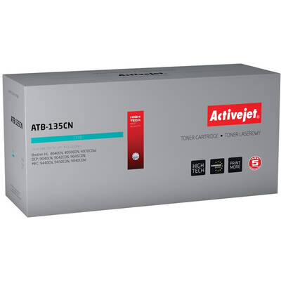 Toner imprimanta ACTIVEJET Compatibil ATB-135CN for Brother printer; Brother TN-130C/TN-135C replacement; Supreme; 4000 pages; cyan