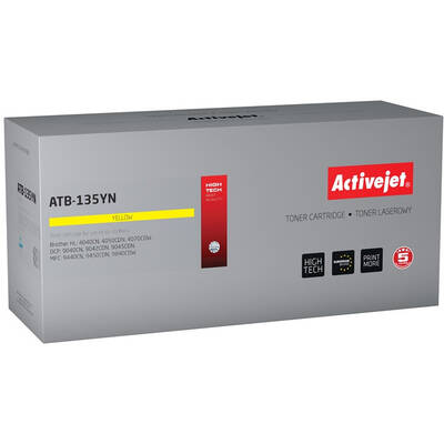 Toner imprimanta ACTIVEJET Compatibil ATB-135YN for Brother printer; Brother TN-130Y/TN-135Y replacement; Supreme; 4000 pages; yellow