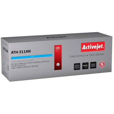 Toner imprimanta ACTIVEJET Compatibil ATH-311AN for HP printer; HP 126A CE311A, Canon CRG-729C replacement; Premium; 1000 pages; cyan