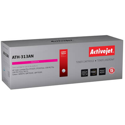 Toner imprimanta ACTIVEJET Compatibil ATH-313AN for HP printer; HP 126A CE313A, Canon CRG-729M replacement; Premium; 1000 pages; magenta