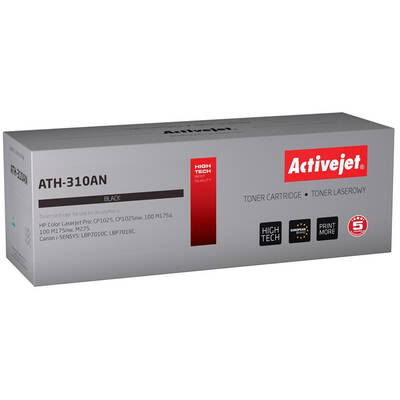 Toner imprimanta ACTIVEJET Compatibil ATH-310AN for HP printer; HP 126A CE310A, Canon CRG-729B replacement; Premium; 1200 pages; black