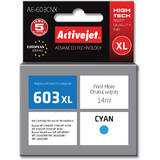 ACTIVEJET Compatibil AE-603CNX for Epson printer, Epson 603XL T03A24 replacement; Supreme; 14 ml; cyan