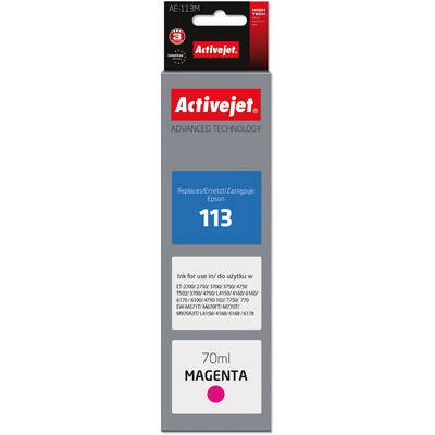 Cartus Imprimanta ACTIVEJET Compatibil AE-113M for Epson printer, Epson 113 C13T06B340 replacement; Supreme; 70 ml; magenta