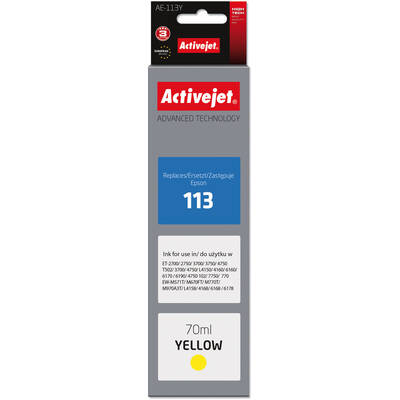 Cartus Imprimanta ACTIVEJET Compatibil AE-113Y for Epson printer, Epson 113 C13T06B440 replacement; Supreme; 70 ml; yellow