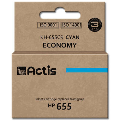 Cartus Imprimanta ACTIS Compatibil KH-655CR for HP printer; HP 655 CZ110AE replacement; Standard; 12 ml; cyan