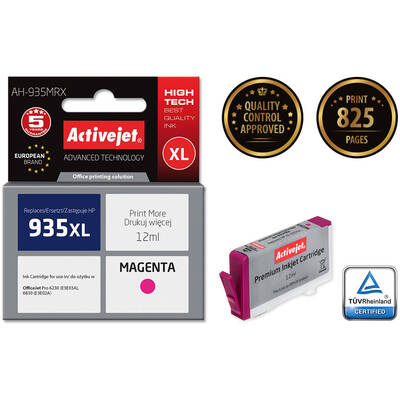 Cartus Imprimanta ACTIVEJET Compatibil AH-935MRX for HP printer; HP 935XL C2P25AE replacement; Premium; 12 ml; magenta