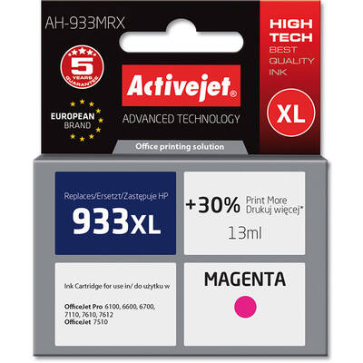 Cartus Imprimanta ACTIVEJET Compatibil AH-933MRX for HP printer; HP 933XL CN055AE replacement; Premium; 13 ml; magenta