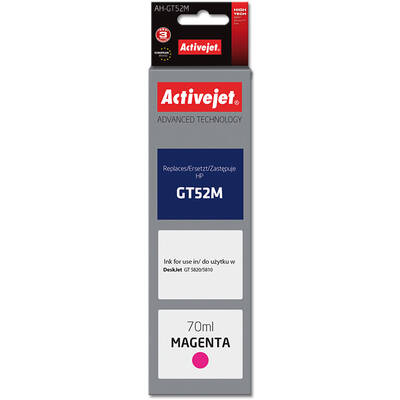 Cartus Imprimanta ACTIVEJET Compatibil AH-GT52M for HP printer; HP GT-52M M0H55AE replacement; Supreme; 70 ml; magenta