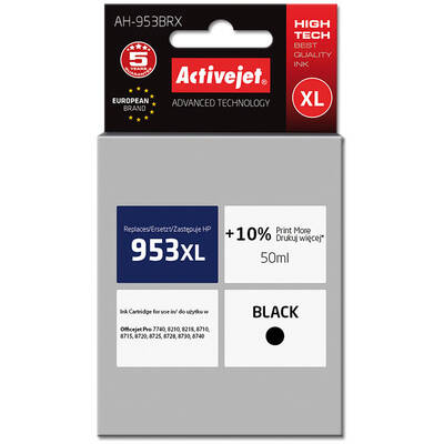 Cartus Imprimanta ACTIVEJET Compatibil AH-953CRX for HP printer; HP 953XL L0S70AE replacement; Premium; 50 ml; black