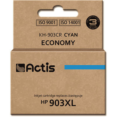 Cartus Imprimanta ACTIS Compatibil KH-903CR for HP printer; HP 903XL T6M03AE replacement; Standard; 12 ml; cyan - New Chip