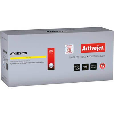 Toner imprimanta ACTIVEJET Compatibil ATK-5220YN for Kyocera printer; Kyocera TK-5220M replacement; Supreme; 1200 pages; yellow