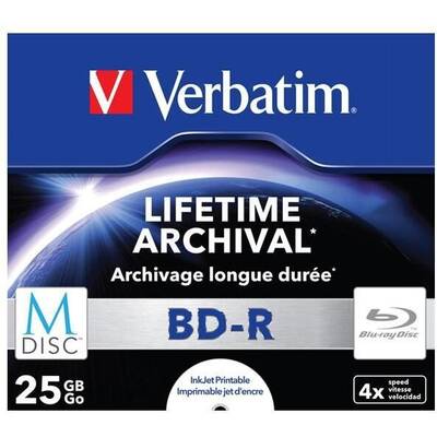 BluRay M-DISC BD-R [ jewel case 5 | 25GB | 4x | Inkjet Printable ]