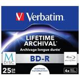 VERBATIM BluRay M-DISC BD-R [ jewel case 5 | 25GB | 4x | Inkjet Printable ]