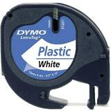 Dymo Letratag Plastic tape white 12mm x 4m 91221