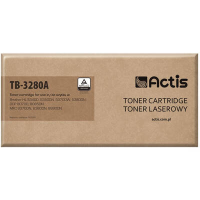 Toner imprimanta Actis TB-3280A pentru imprimanta Brother; Compatibil  Brother TN3280; Standard; 8000 pagini; negru