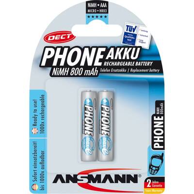 Ansmann Acumulator/Incarcator 1x2 maxE NiMH rech.bat. Micro AAA 800 mAh DECT PHONE