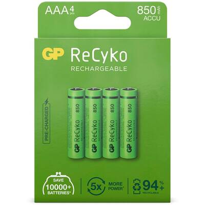 Acumulator/Incarcator 1x4 GP ReCyko NiMH Battery AAA 850mAH, ready to use, NEW