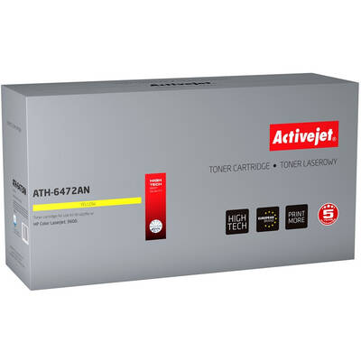 Toner imprimanta Activejet ATH-6472AN pentru imprimanta HP; HP 502A Q6472A, Compatibil Canon CRG-717Y; Premium; 4000 pagini; galben