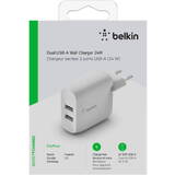 BELKIN Dual USB-A incarcator, 24W white WCB002vfWH