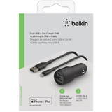 BELKIN USB-A Car incarcator 24W 1m Lightning-Cable  CCD001bt1MBK