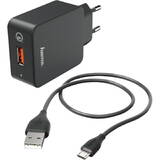 HAMA incarcator QC3.0 + Micro-USB-Cable, 1,5m, black
