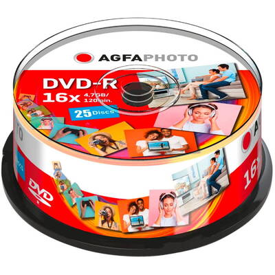 Mediu de Stocare 1x25 DVD-R 4,7GB 16x Speed, Cakebox