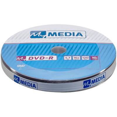 Mediu de Stocare 1x10 DVD-R 4,7GB 16x Speed matt silver Wrap