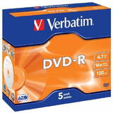 VERBATIM Mediu de Stocare 4x5 DVD-R 4,7GB 16x Speed, Jewel Case