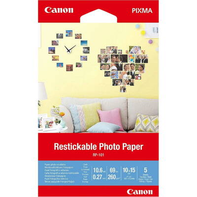 Hartie Foto Canon RP-101 10x15 cm Restickable Photo Paper 5 Sheets