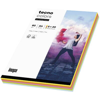 Hartie Foto tecno colors Mix  A 4 80 g Pastel Colors 5x 20 Sheets