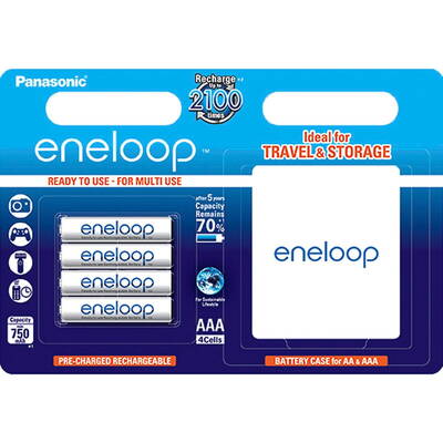 Eneloop Acumulator 1x4 Panasonic Micro AAA 750 mAh + Battery Case
