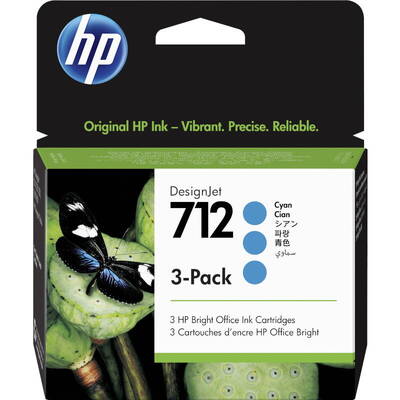 Cartus Imprimanta HP 712 Cyan Tri-Pack